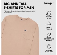 남성용 Wrangler Big and Tall 헤비급 긴 소매 포켓 티셔츠 – 루즈핏