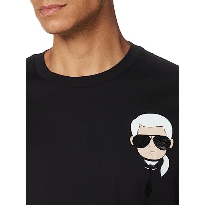 Karl Lagerfeld Paris 남성 클래식 칼 캐릭터 반소매 크루넥 티셔츠