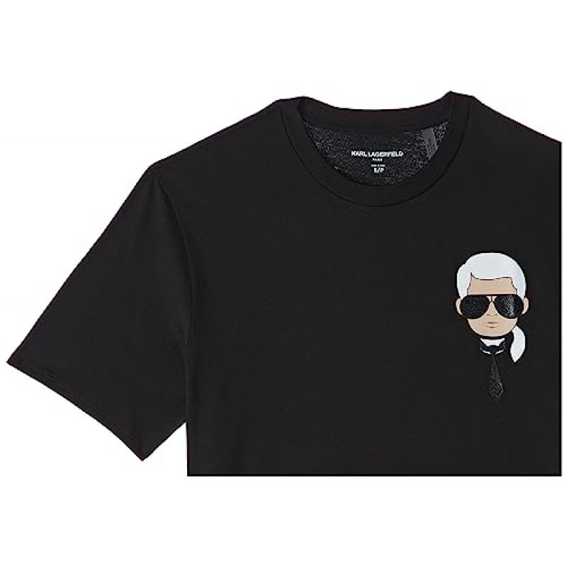 Karl Lagerfeld Paris 남성 클래식 칼 캐릭터 반소매 크루넥 티셔츠