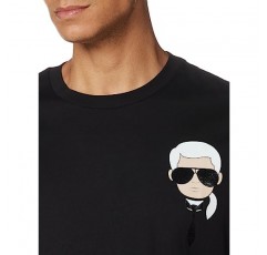 Karl Lagerfeld Paris 남성 클래식 칼 캐릭터 반소매 크루넥 티셔츠