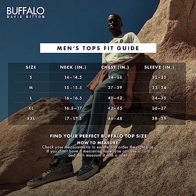 Buffalo David Bitton 남성용 반팔 크루넥 그래픽 티