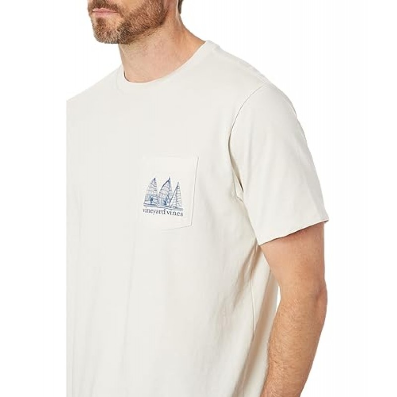 Vineyard Vines 남성용 Spinnaker Sails 반소매 포켓 티셔츠
