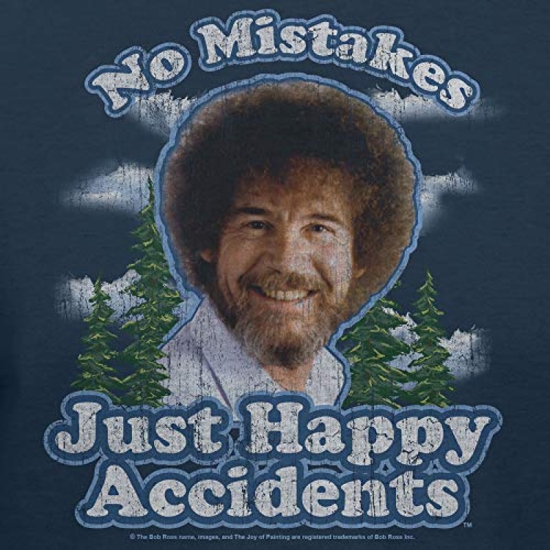Bob Ross No Mistakes/Positive Vibes 티셔츠