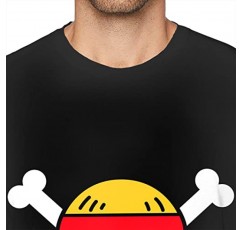 Bilcesa One for Piece Anime Shirt 남성용 기본 반소매 라운드 칼라 패션 티셔츠(S-6XL)