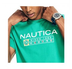 Nautica 남성용 지속 가능하게 제작된 로고 그래픽 티셔츠