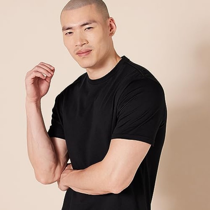 Amazon Essentials 남성 슬림핏 반소매 크루넥 티셔츠, 2개 팩