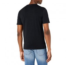 Amazon Essentials 남성 슬림핏 반소매 크루넥 티셔츠, 2팩, 블랙/차콜 헤더, 스몰