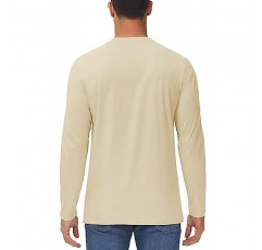 MAGCOMSEN 남성용 긴팔 셔츠(포켓 포함) 코튼 크루넥 셔츠 캐주얼 경량 티셔츠