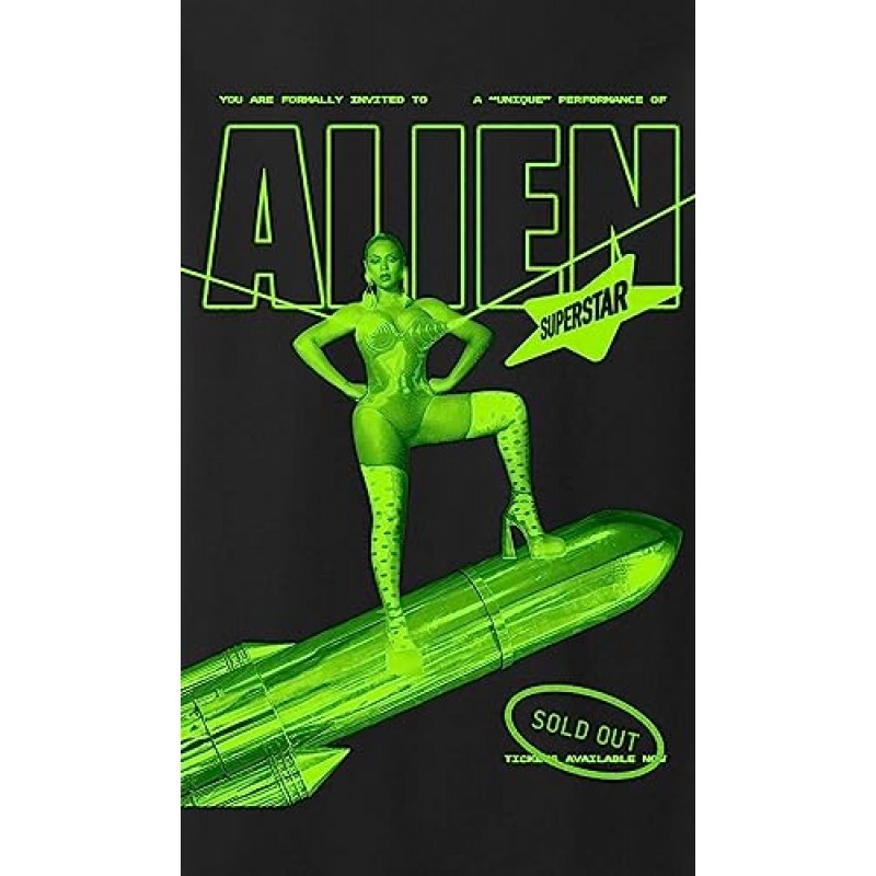 Beyoncé 공식 르네상스 월드 투어 Merch Alien Superstar 티셔츠