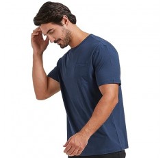 Netdraw 남성용 울트라 소프트 대나무 포켓 티셔츠 클래식 피트 경량 쿨링 반소매 캐주얼 기본 코튼 셔츠