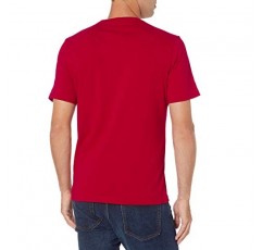 Amazon Essentials 남성 슬림핏 반소매 크루넥 티셔츠, 2개 팩, 네이비/레드, 라지