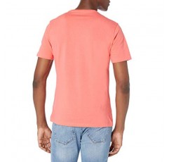 Amazon Essentials 남성 슬림핏 반소매 크루넥 티셔츠, 2개 팩, 코랄 핑크/다크 네이비, X-소형
