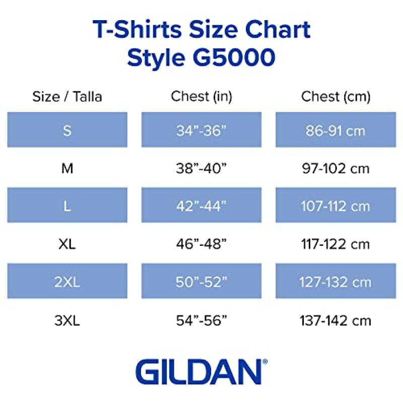 Gildan 남성용 헤비 코튼 티셔츠, 스타일 G5000, 멀티팩