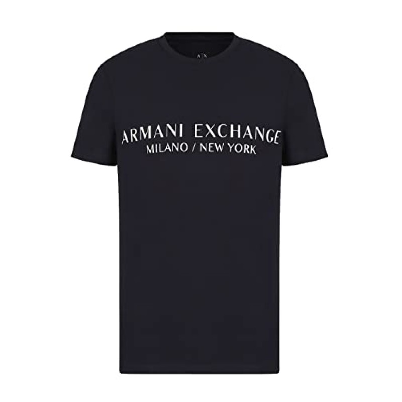 A|X ARMANI EXCHANGE 남성 반팔 밀란 뉴욕 로고 크루넥 티셔츠