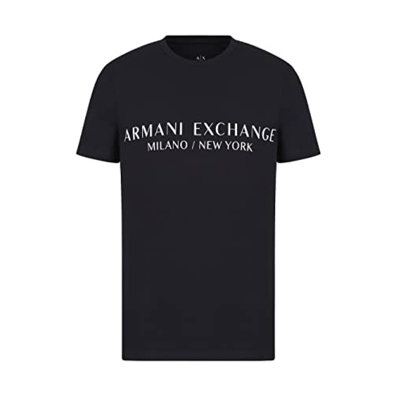 A|X ARMANI EXCHANGE 남성 반팔 밀란 뉴욕 로고 크루넥 티셔츠
