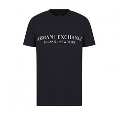 A|X ARMANI EXCHANGE 남성 반팔 밀란 뉴욕 로고 크루넥 티셔츠