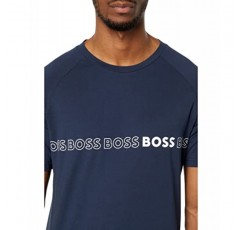 BOSS 남성 슬림핏 리피팅 로고 반소매 티셔츠