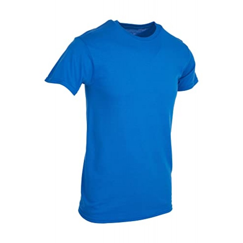 BILLIONHATS 벌크 남성용 티셔츠 6팩 Eversoft 코튼 레귤러 핏 반소매 크루넥 경량 티셔츠 티셔츠