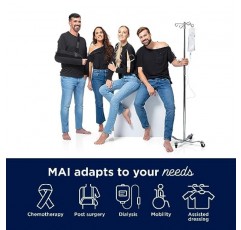 MAI 포스트 숄더 서저리 셔츠 프리미엄 | 측면의 간편한 스냅 및 전체 암 개방 | 남성 긴팔 셔츠