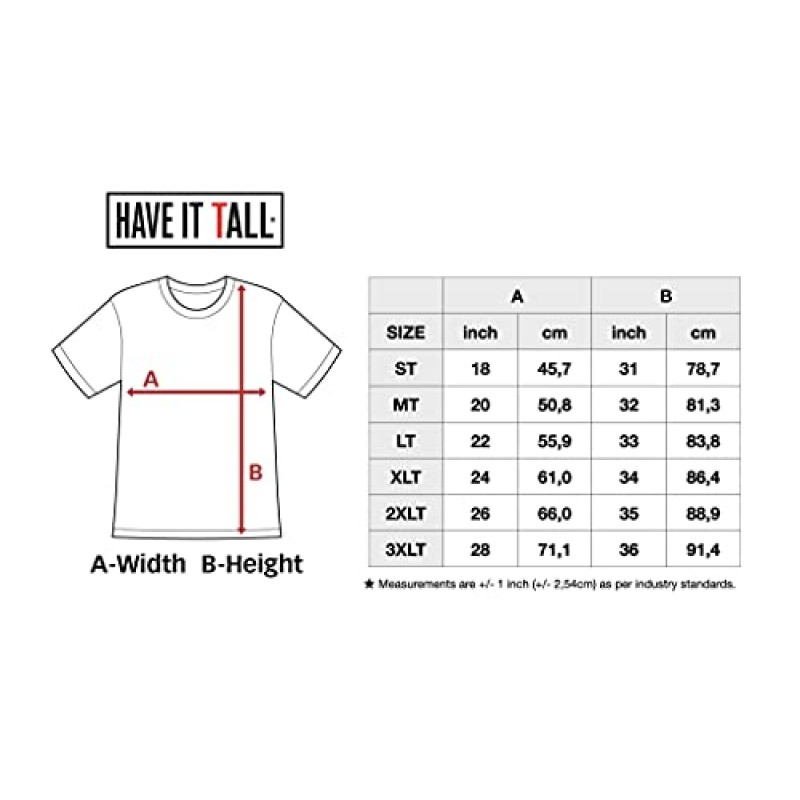 Have It Tall 남성용 프리미엄 링스펀 코튼 티셔츠 3팩