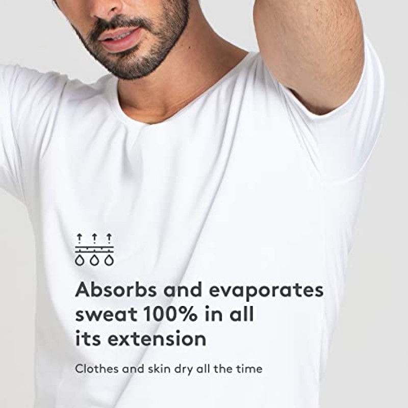 SUTRAN TECHNOLOGY 땀 방지 티셔츠, 땀 흡수 및 증발, 얼룩 방지, 땀 방지, 냄새 방지, 100% 통기성
