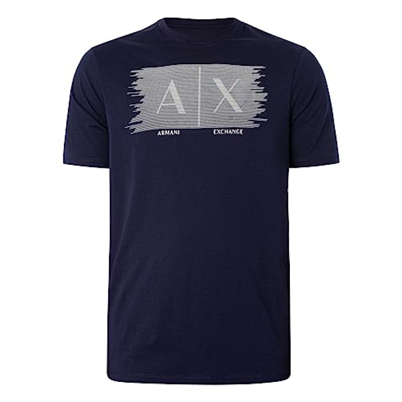 A|X ARMANI EXCHANGE 남성 레귤러핏 Axe 라인 박스 로고 티셔츠