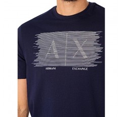 A|X ARMANI EXCHANGE 남성 레귤러핏 Axe 라인 박스 로고 티셔츠