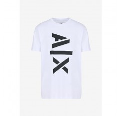 A|X 아르마니 익스체인지 남성 레귤러핏 AX 빅 로고 티셔츠, 화이트, M