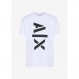 A|X 아르마니 익스체인지 남성 레귤러핏 AX 빅 로고 티셔츠, 화이트, M