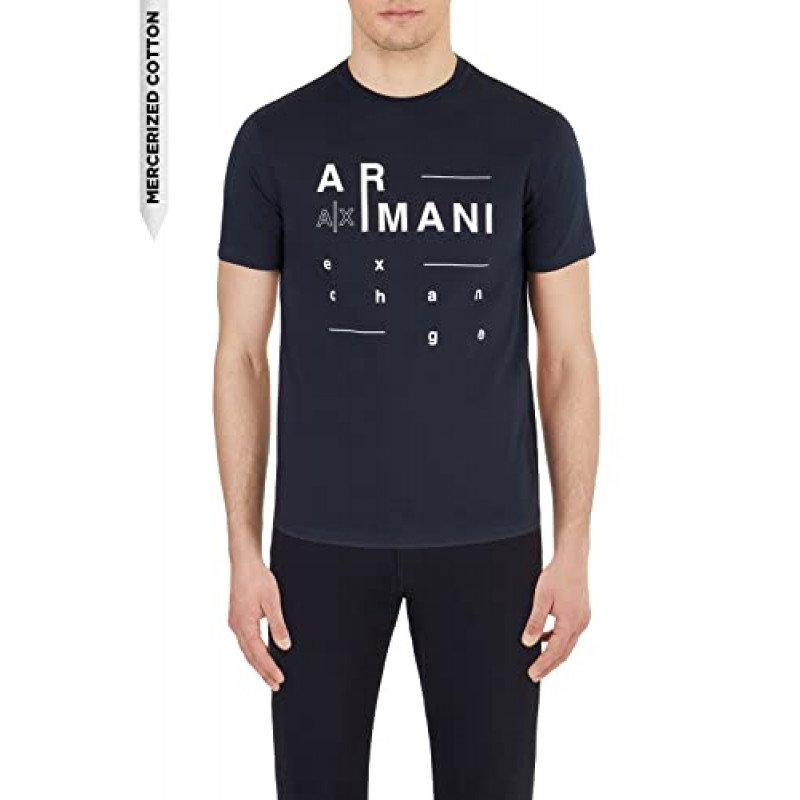 A|X ARMANI EXCHANGE 남성용 레터 로고 티셔츠