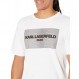 Karl Lagerfeld Paris 여성 캐주얼 소용돌이 로고 반소매 티셔츠