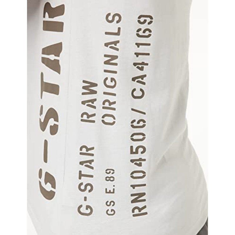 G-Star Raw 남성용 프리미엄 그래픽 티셔츠, 사이드 스텐실: 오이스터