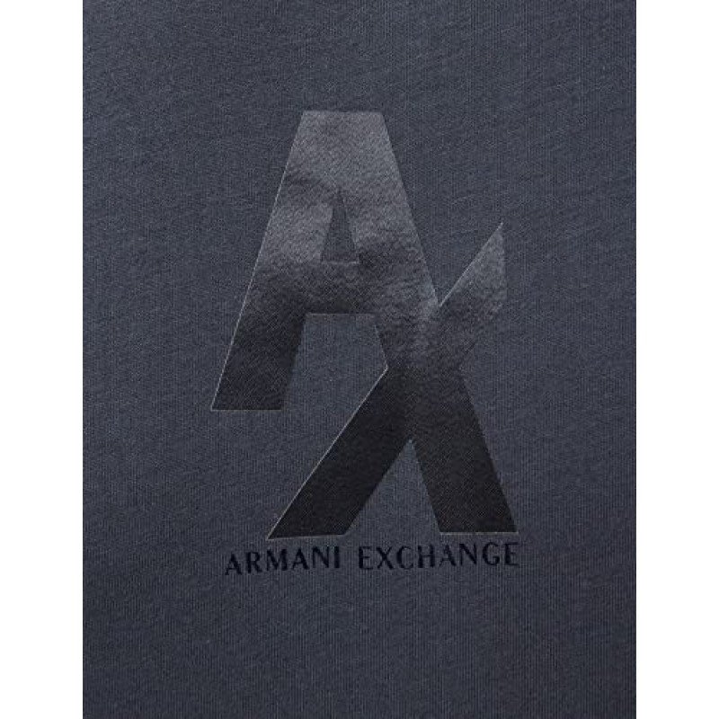 A|X 아르마니 익스체인지 남성 실키 스몰 로고 티셔츠, 에보니, XXL