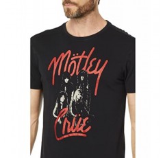 John Varvatos 남성 Montley Crue 스크립트 로고 티셔츠