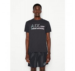 A|X Armani Exchange 남성 여름 Beats AX Armani 티셔츠, 네이비, 미디엄