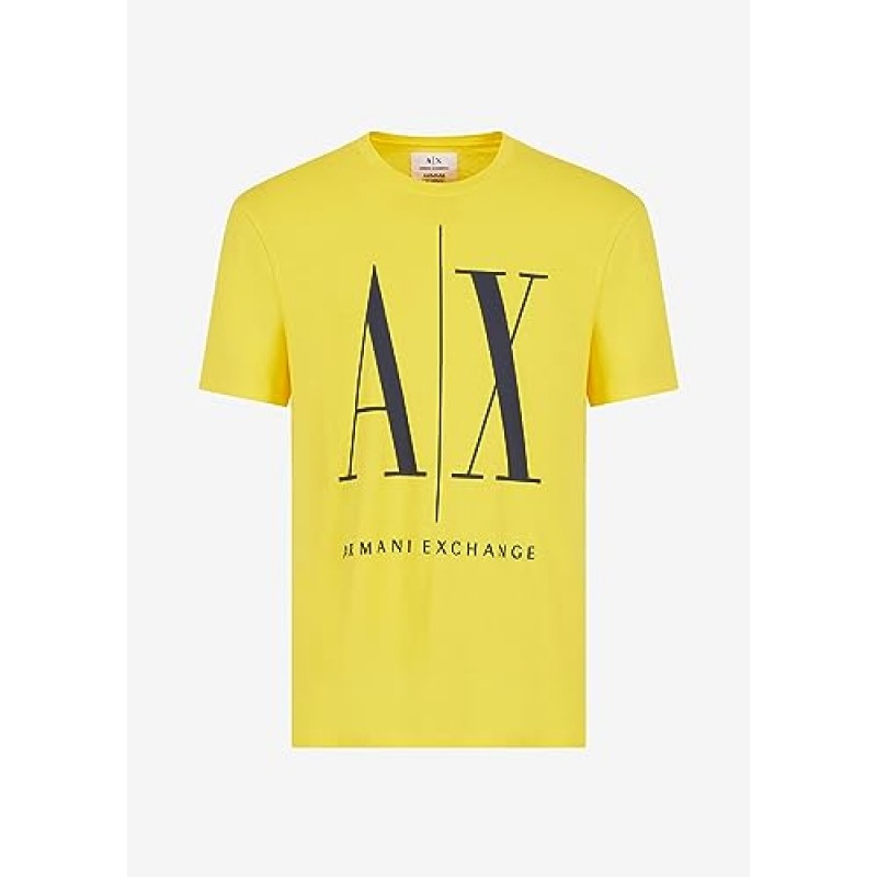 A|X 아르마니 익스체인지 남성 아이콘 그래픽 티셔츠, 사이버 옐로우, XXL