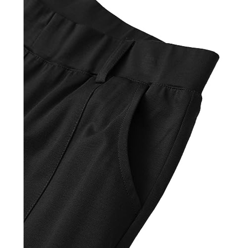 Siliteelon Womens Dress Pants Dressy 캐주얼 작업 요가 바지 여성용 플레어 바지 드레스 바지 와이드 레그 바지