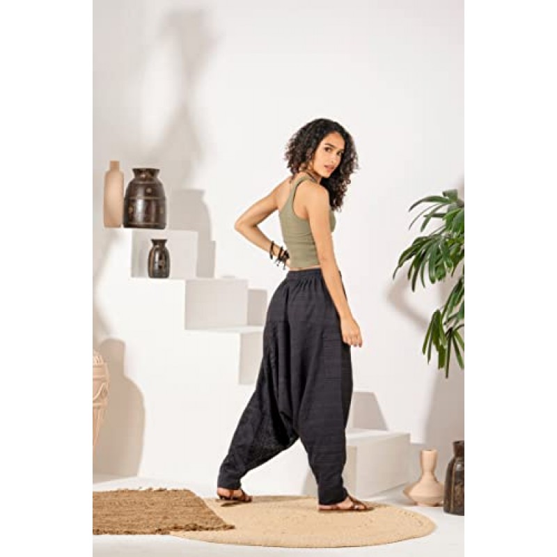 The Veshti Company 여성 프리미엄 100% 면 루즈 배기 보호 요가 하렘 팬츠…