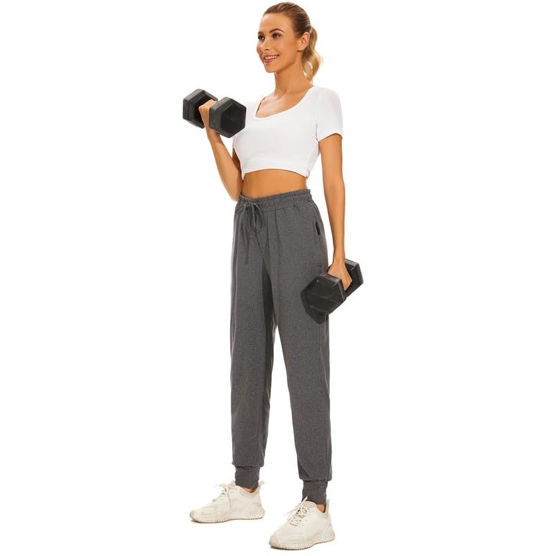 지퍼 포켓이 있는 Choosefree 여성용 조깅 바지 Activewear 조깅 트랙 커프 라운지 요가 운동 달리기용 스웨트 팬츠