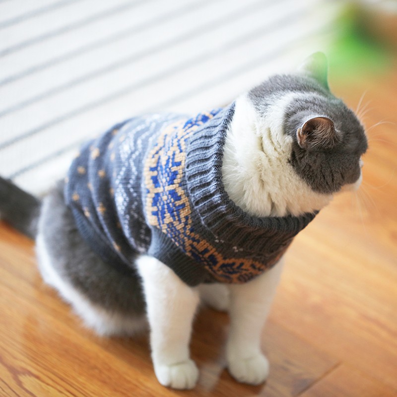 고양이 옷, 애완 동물 영국 짧은 고양이 옷, 새끼 고양이 가을 겨울 옷, 샴 고양이 하이 칼라 털이없는 고양이 겨울 따뜻한 스웨터