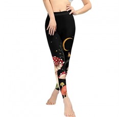 UNICEU 민족 꽃 삽화 인쇄 여성의 높은 허리 패션 카프리 레깅스 요가 실행 XS-3XL 스키니 바지