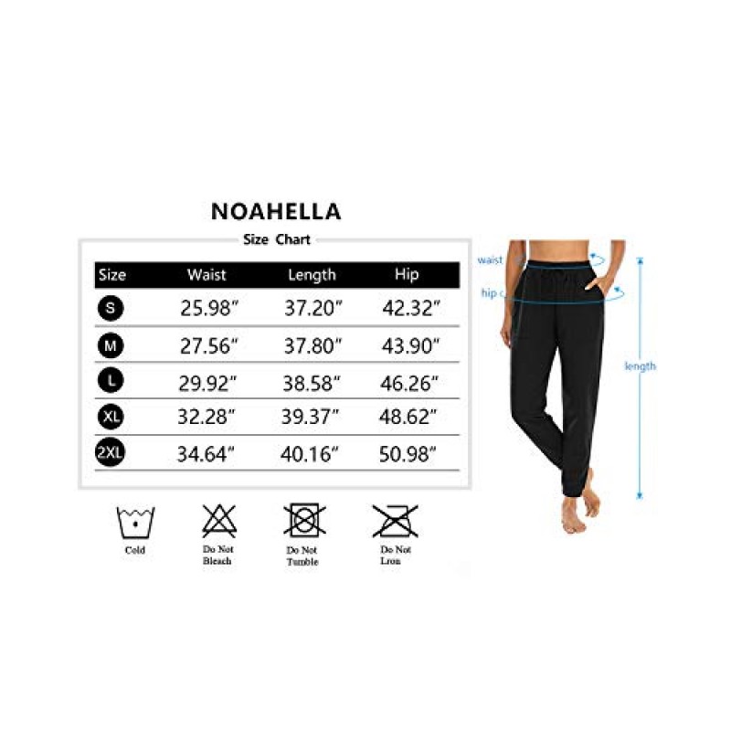 NOAHELLA 요가 운동복 여성용 포켓 Drawstring Joggers 운동 라운지 바지 Athletic Running Pants