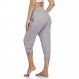 UEU 여성용 하이 웨이스트 여름 캐주얼 루즈 카프리 요가 바지 Comfy Lounge Cropped Capris Jogger Sweatpants with Pockets