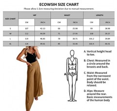 ECOWISH Womens Palazzo Pants 와이드 레그 팬츠 하이 웨이스트 비즈니스 캐주얼 루즈 플레어 팬츠