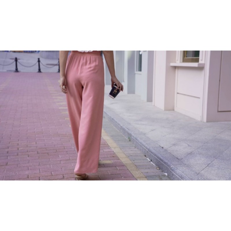 Feiersi 여성 캐주얼 와이드 레그 팬츠 하이 웨이스트 비즈니스 작업 캐주얼 바지 Loose Flowy Beach Palazzo Pants