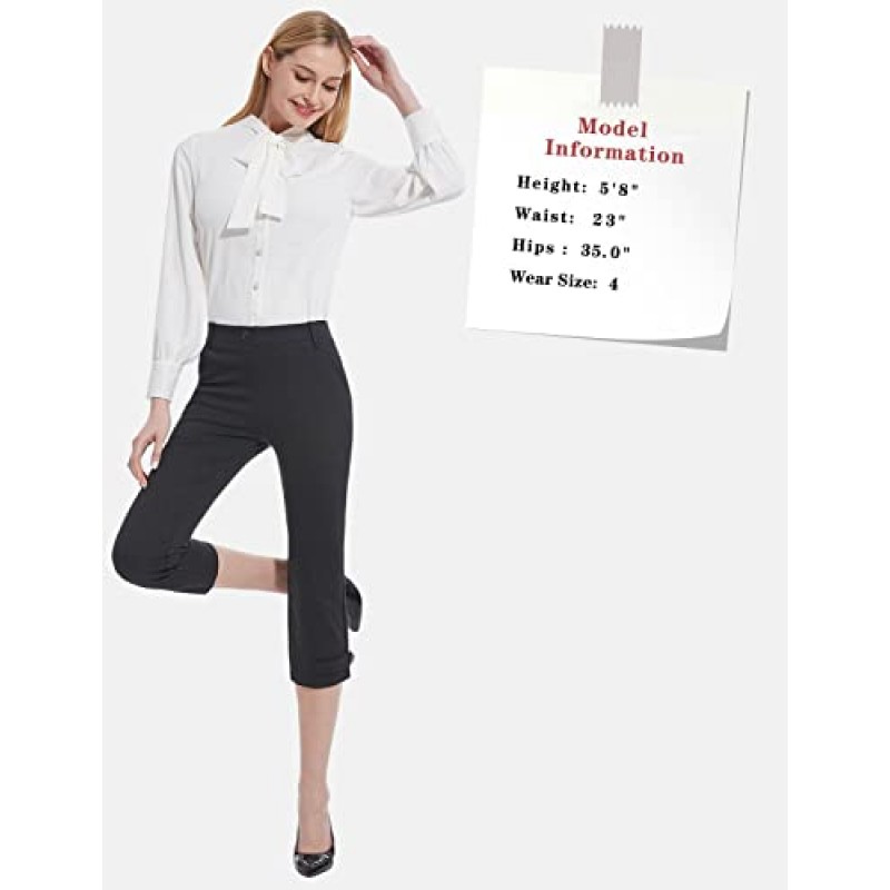 Tapata Capris 여성용 캐주얼 여름 비즈니스 Professional Stretchy Dressy Wear to Work 자르기 바지