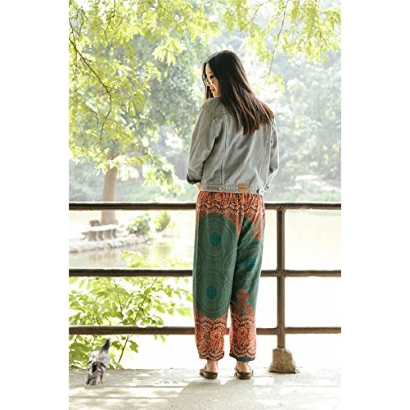 LOFBAZ 하렘 바지 여성용 요가 S-4XL Plus Boho Hippie Clothing PJ