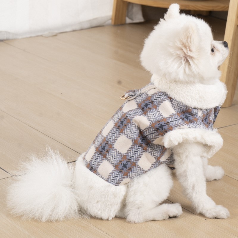 가을과 겨울을 위한 따뜻하고 벨벳 강아지 옷, 견인 조끼, 테디 비숑, 작은 강아지와 고양이 애완동물 의류