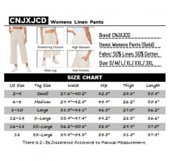 CNJXJCD 여성용 리넨 팬츠 와이드 레그 하이 웨이스트 드로스트링 포켓이 있는 캐주얼 플로위 팬츠