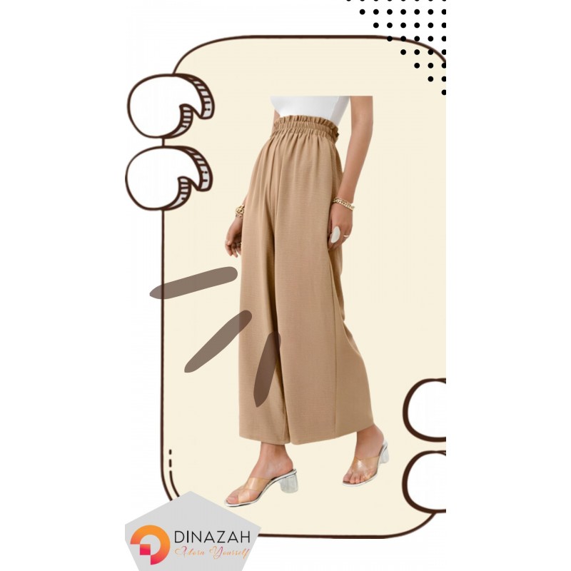 Dinazah Palazzo 여성용 바지 하이 웨이스트 와이드 레그 신축성 있는 허리 Boho Comfy Work 캐주얼 라운지 Dressy Pant